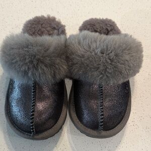 UGG Metallic Gray Kids Slippers